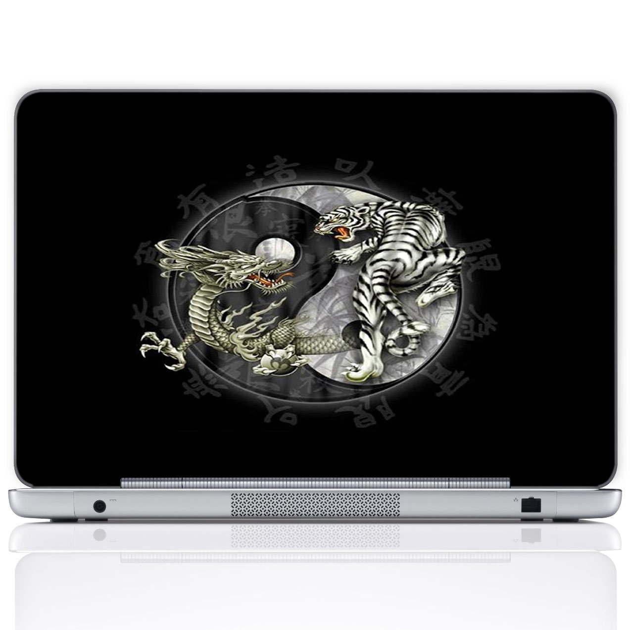 Meffort Inc 17 17.3 Inch Laptop Notebook Skin Sticker Cover Art Decal (Free Wrist pad) - Tiger and Dragon