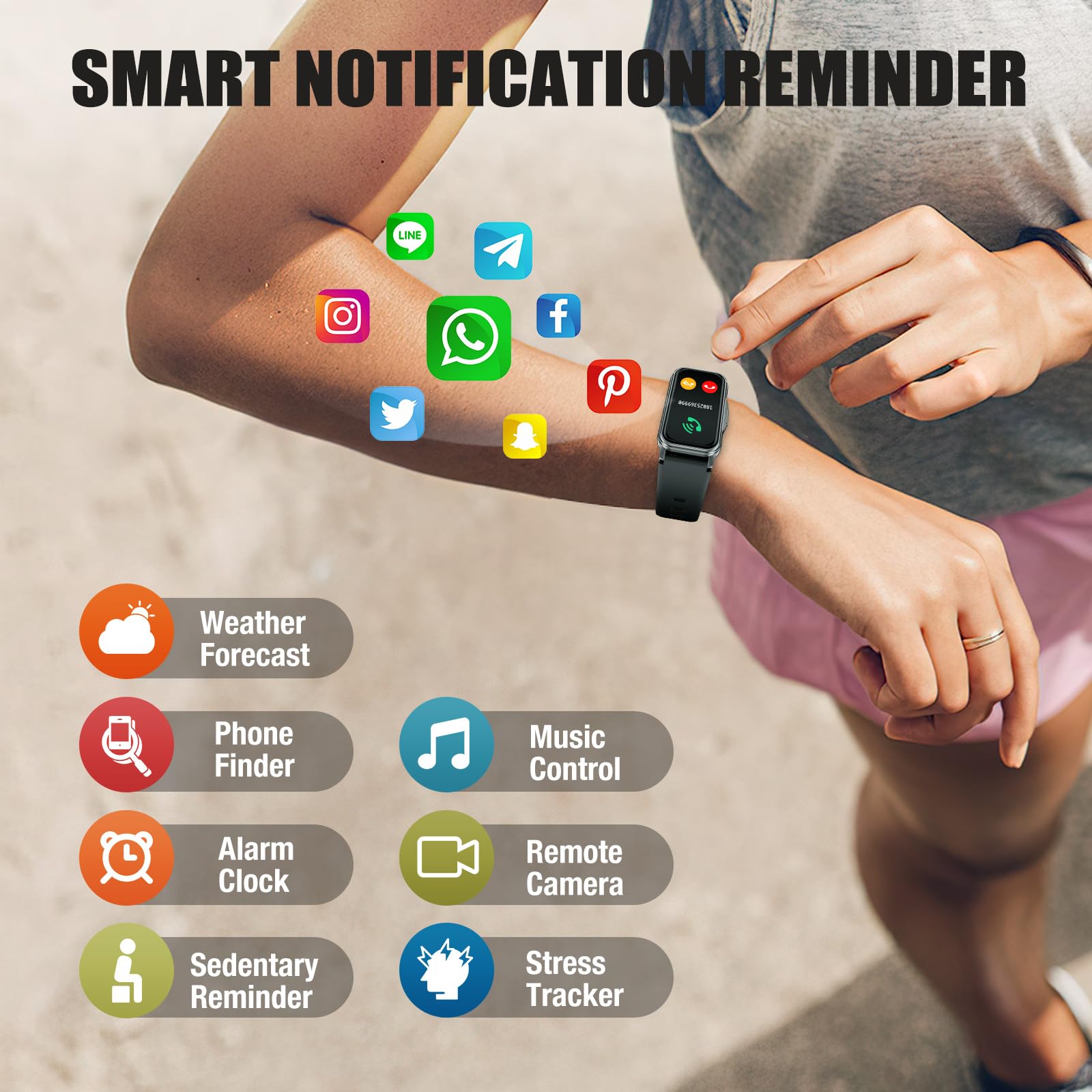 Moremore Fitness Tracker mit 24/7Herzfrequenz, Blutdruck, Schlaf-Tracking, Kalorien, Aktivitätstracker IP68 Wasserdicht Schritt-Tracker für Android iPhones Damen Herren