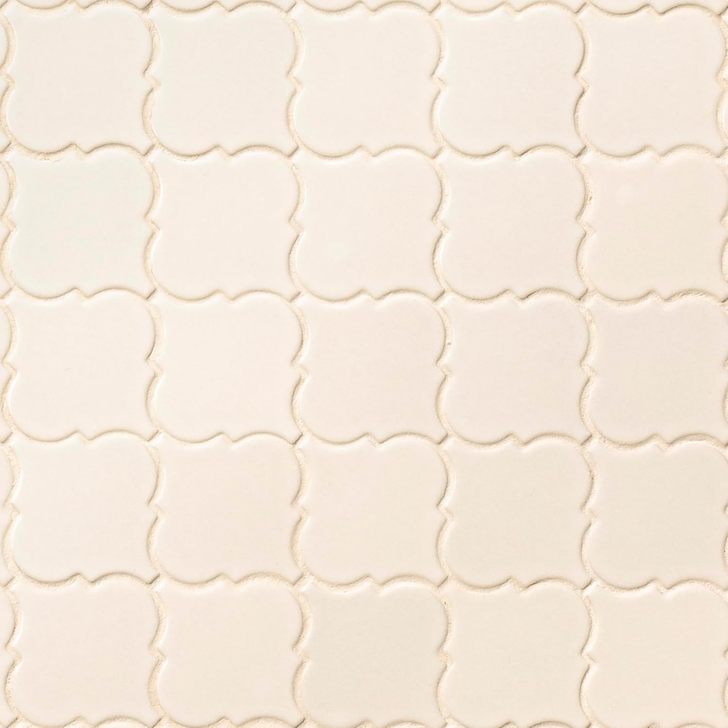 MSI Antique White Glazed Arabesque Ceramic Tile for Kitchen Backsplash, Wall Tile for Bathroom, Accent Wall Tile, and Shower Wall Tile, 10.83 in. x 15.5 in. Mesh-Mounted Mosaic Tile (11.7 sq.ft.)
