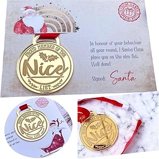 Christmas Nice List Medals Greeting C_a_r_d Personalized of Honor from Santa Christmas Eve Commemorative Greeting C_a_r_d Keepsake Gifts
