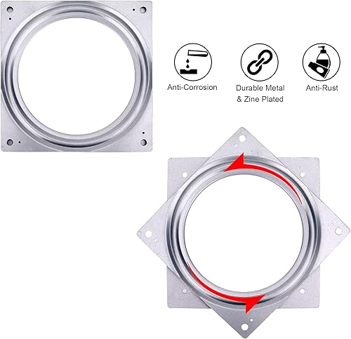 Miniatura 3 de Lazy Susan Hardware - Paquete de 8 rodamientos giratorios de 6 pulgadas de grosor de 516 pulgadas de grosor, placa giratoria de rodamientos