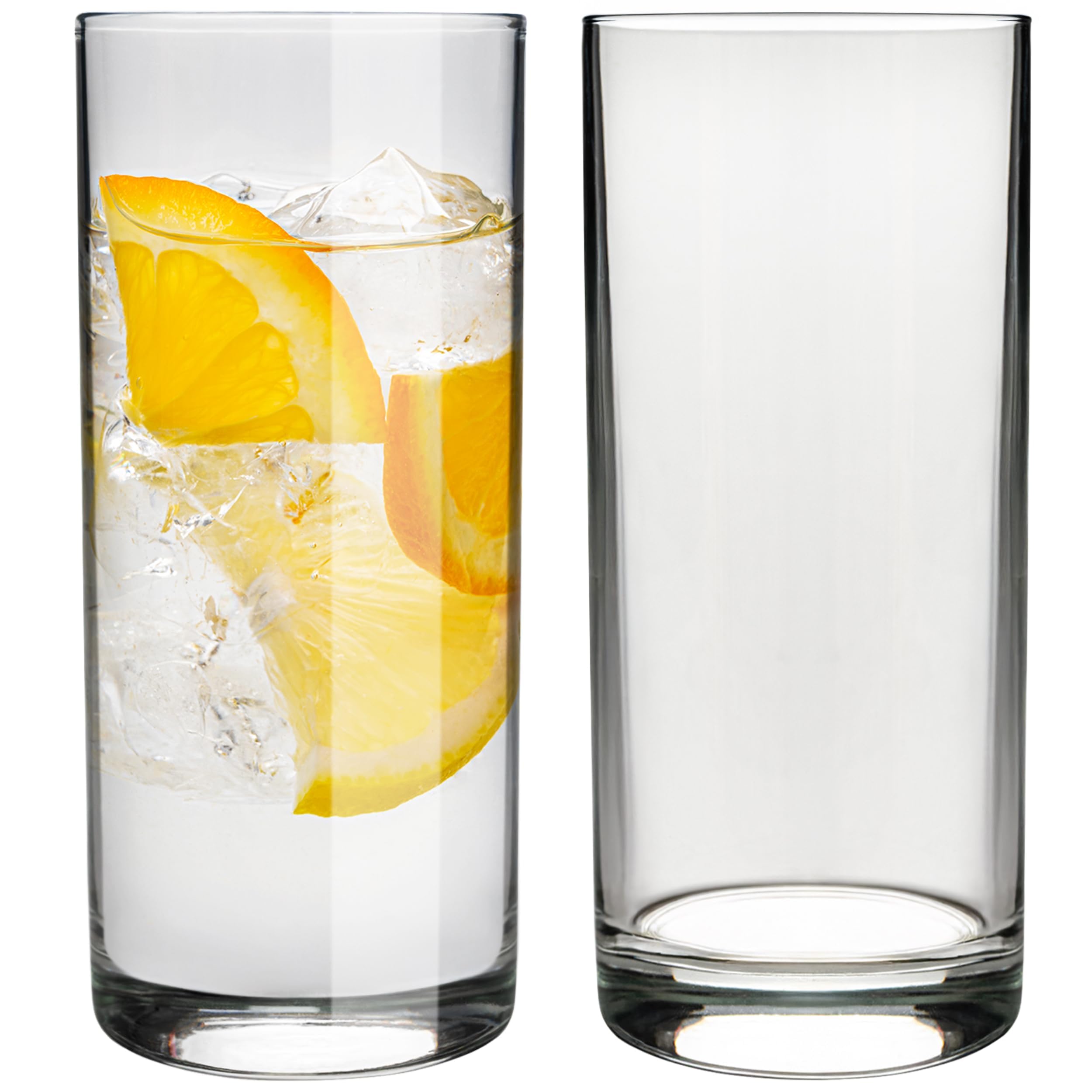 KONZEPT Gläser Set 12-teiliges 280ml Transparente Longdrinkgläser Set, Wassergläser Spülmaschinenfest, Ideal als Saftglas