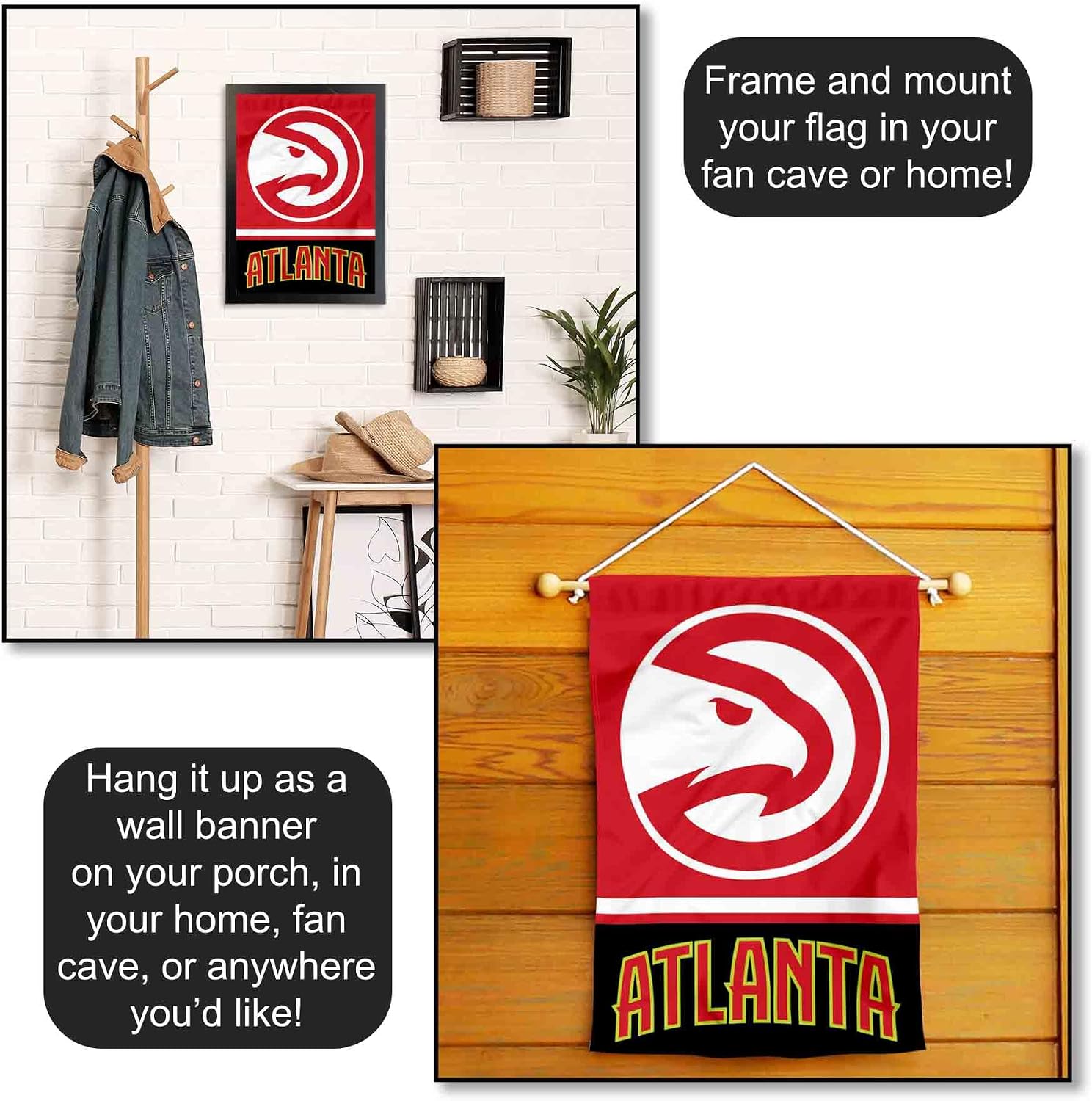 Atlanta Hawks Double Sided Garden Flag