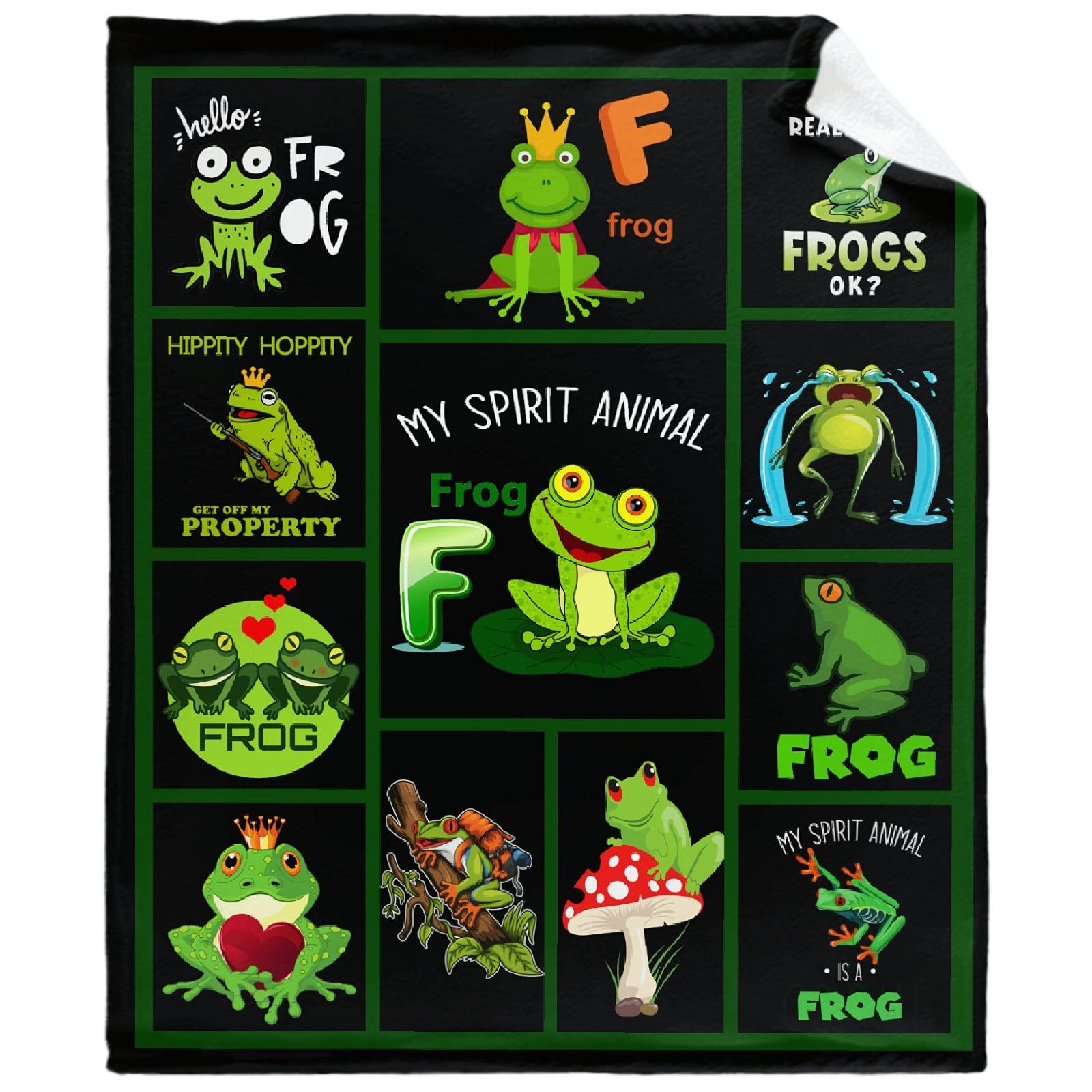 Cute Frogs Collect Throw Blanket - Super Soft Flannel Fleece Blanket with Teen Girls, Plush Lightweight Fuzzy Cozy Blanket Microfiber for Couch M 60"x50" for Teens