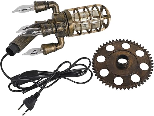 Lámpara de cohete Steampunk industrial steampunk lámpara nocturna decoración del hogar para sala de estar, dormitorio, oficina, Moderno