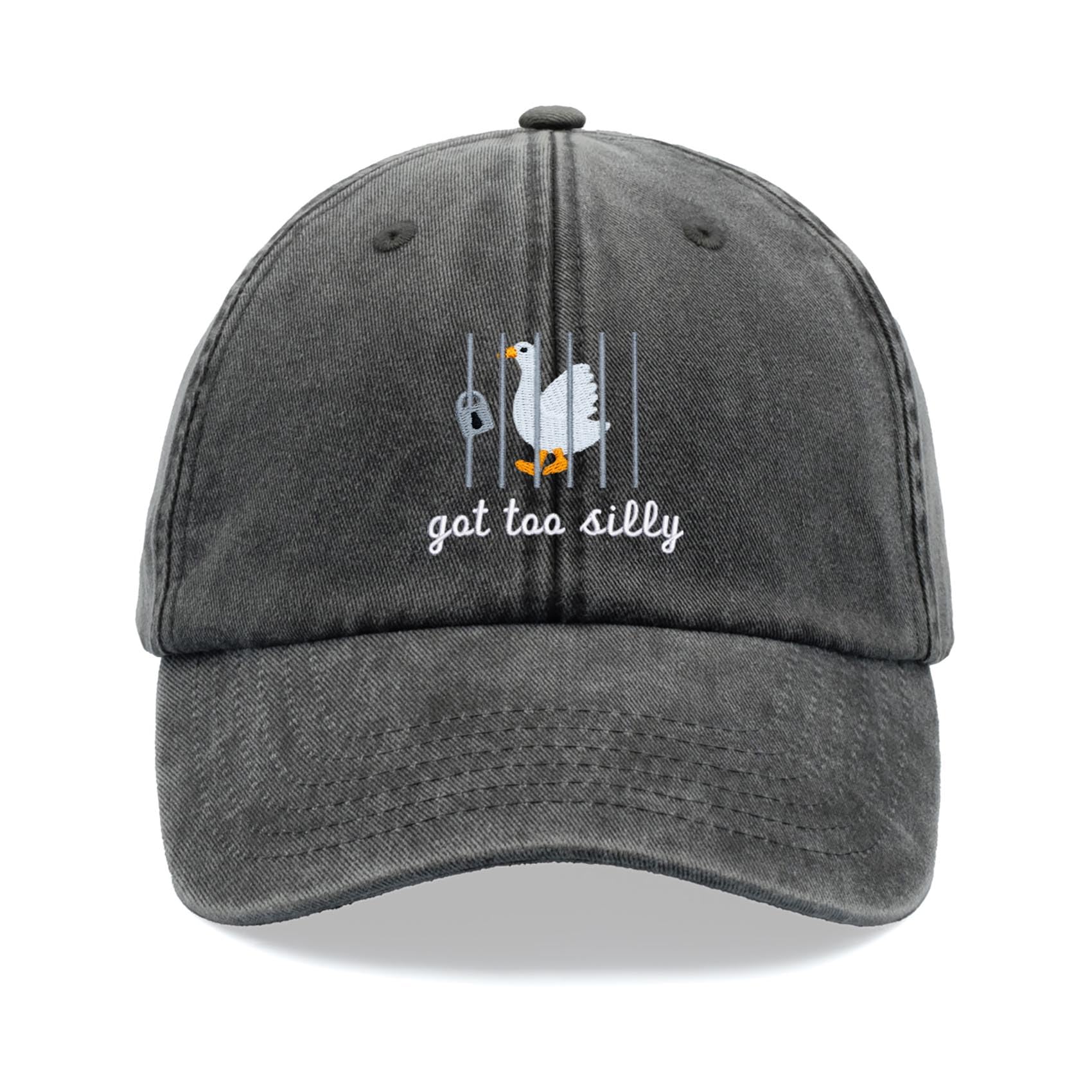 Cap Base Unisex Black Goose Got Too Silly Baseball Cap Vintage Washed Dad Hat Adjustable