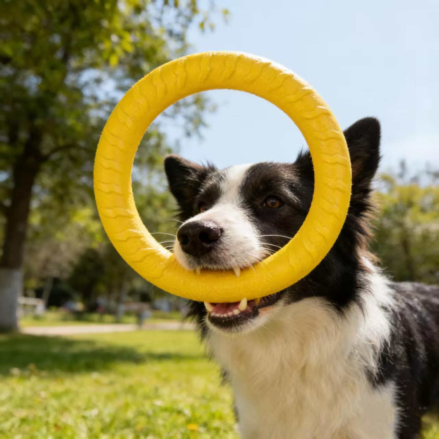 Haustierspielzeug Fliegenscheiben für große/mittelgroße Hunde, strapazierfähiges Gummi-Fetch-Frisbee, weich, leicht, interaktives Outdoor-Wurfspielzeug für aggressive Kauer, Trainingsübung