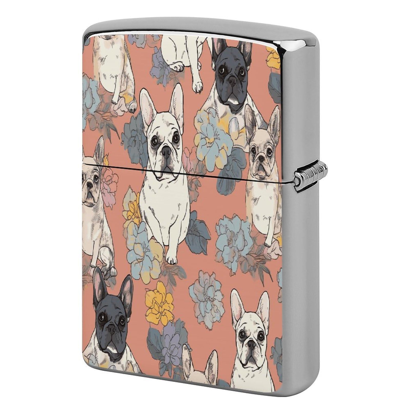 Fekiloot Style French Bulldog Print Lighter Case Cover Lighter Holder