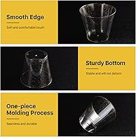 Vista 4 de N9R 100PCS Gold Plastic Cups 9oz, Gold Glitter Plastic Cups Disposable, Elegant Wedding Cups and Party Cups