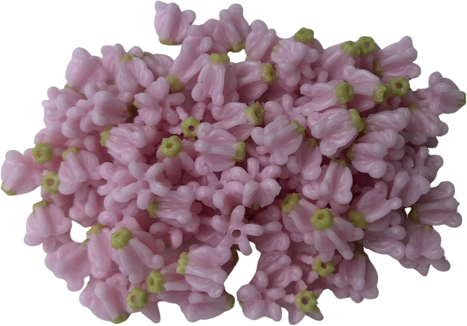 100PCS Light Pink Crown Flower Thai Clay Beads 14mm - DIY Jewelry Making Craft Supplies for Beginners & Pros