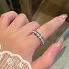 Anillo Giratorio Brillante, Anillos Antiestrés de Acero Titanio Giratorios para Mujer con Circonita Cúbica, Alivio de Ansiedad, Boda, Promesa, Anillo de la Suerte, Ajuste Cómodo Tallas 5 a 12 7