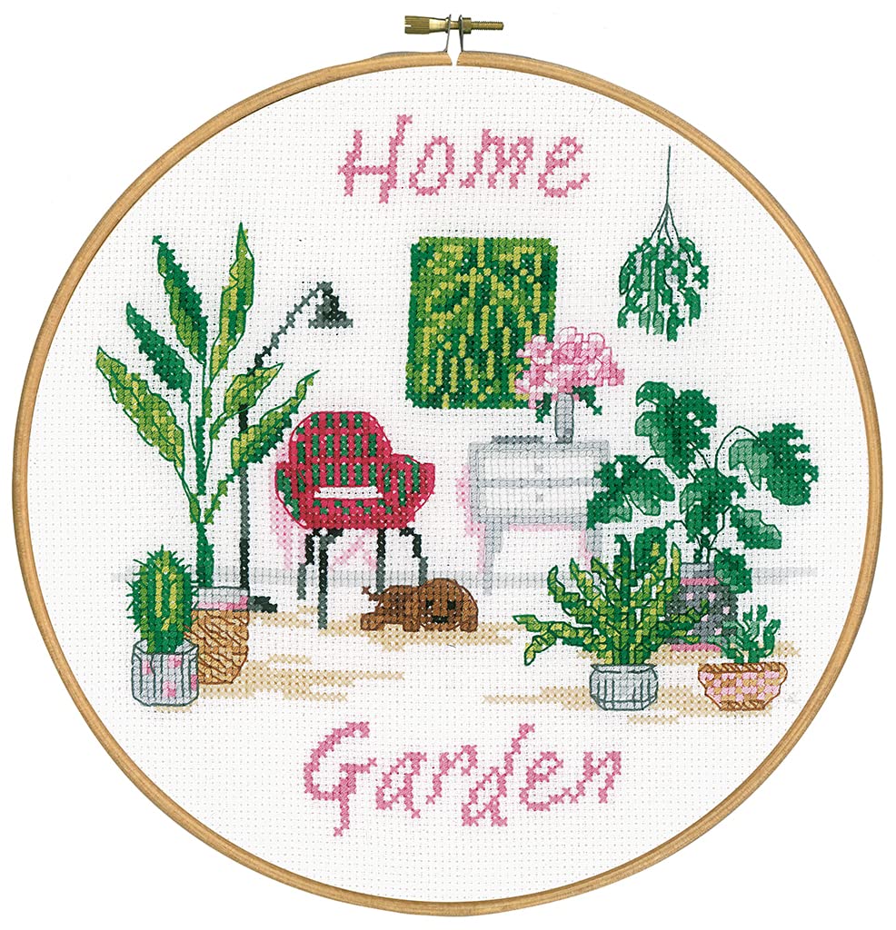 Kit Broderie Point de Croix Compté Jardin Cadeau DIY Idéal pour Passionnés créatifs