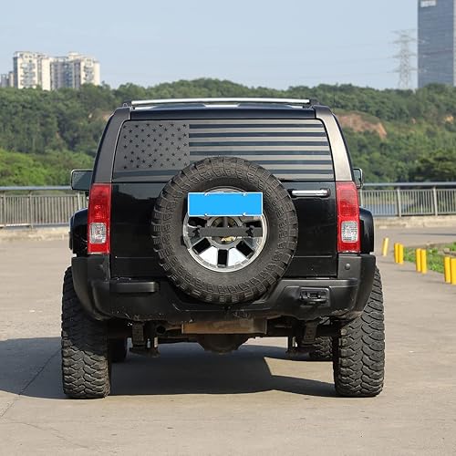 Miniatura 8 de Adhesivo adhesivo para ventana trasera de la bandera estadounidense para Hummer H3 2005-2009 (bandera estadounidense)