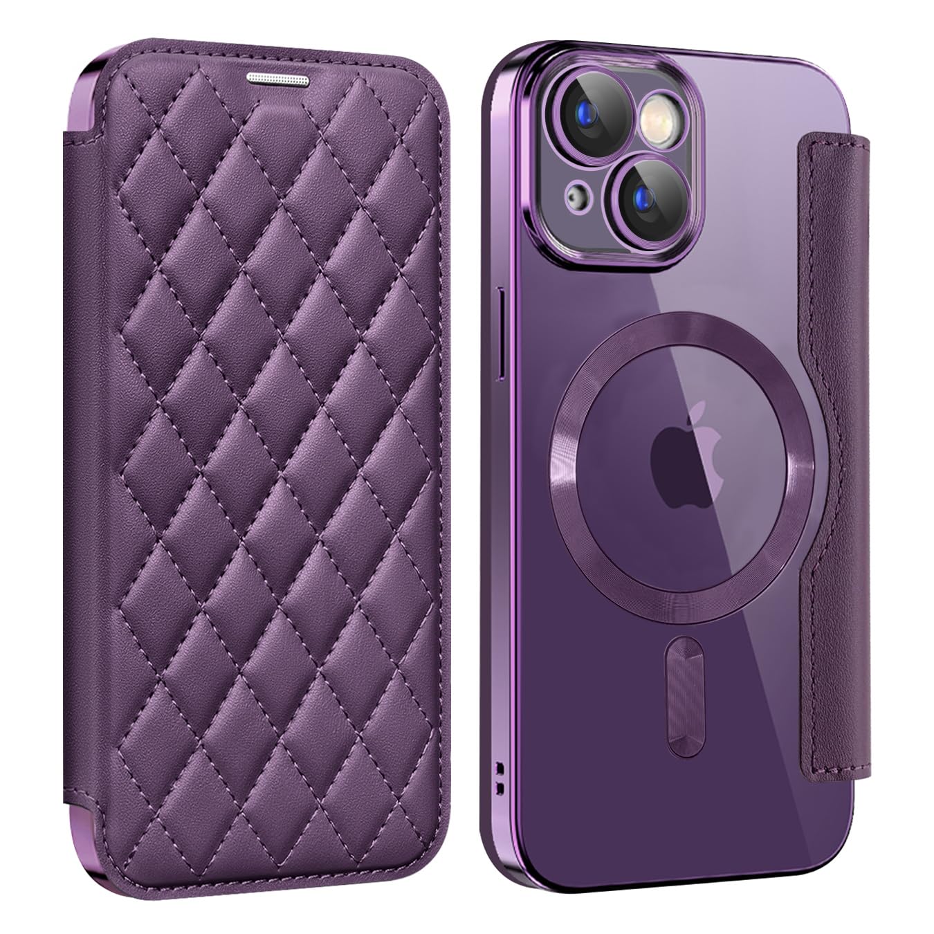 Unichthy Case for iPhone 15 Cover Support MagSafe, Purple