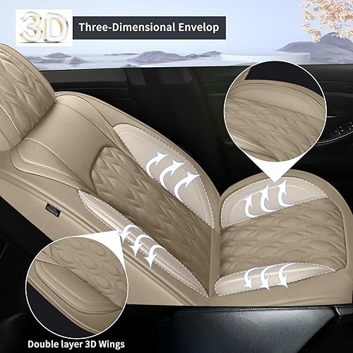 Miniatura 18 de Full Set Seat Covers Fit for 2003-2025 2026 Honda Civic LX,Sport,EX,EX-L,Touring,EX-T,Hybrid,LX-P,SE,LX-S,DX-VP,GX: Leather Ice Silk Waterproof