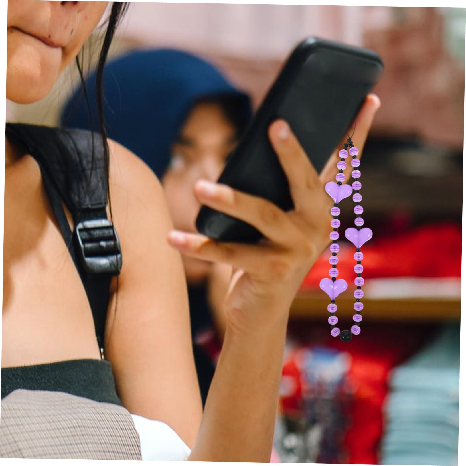 DOITOOL 2 Piezas Amor Cadena Para Teléfono Móvil Llavero Colgante Cadena Teléfono Portátil Encanto Llaveros Mujeres Cordón Para Llaves Bolsa Colgante Cadena Pulsera Cordón Teléfono Cordón