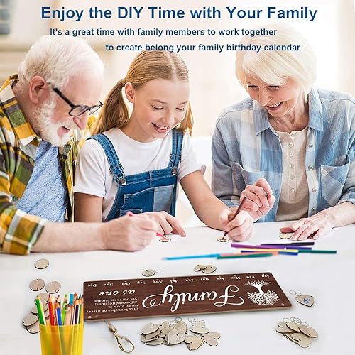 Miniatura 3 de wellinc Regalos para mamá papá de hija hijo tablero de seguimiento de cumpleaños familiar letrero decorativo para el hogar estilo rústico regalos