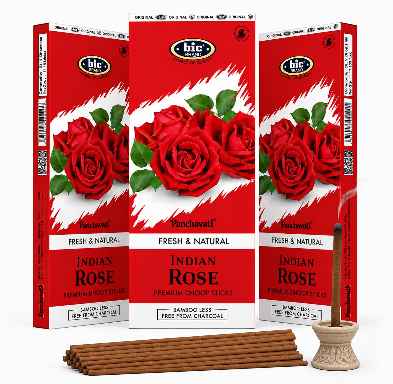 Panchavati Indian Rose Premium Dhoop Sticks (Pack of 3 x 20 Sticks) | Rose Incense Sticks for Pooja, & Home Fragrance | Bamboo Less, Charcoal Free Long Lasting Dhoop Sticks-image-17