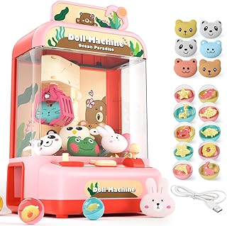 Claw Machine for Kids, Mini Vending Machines Arcade Candy Capsule Claw Game Prizes Toy, Electronic Arcade Game Indoor Toy with Music & Light,Best Birthday Gift for 6 7 8 9 Year Old Girl