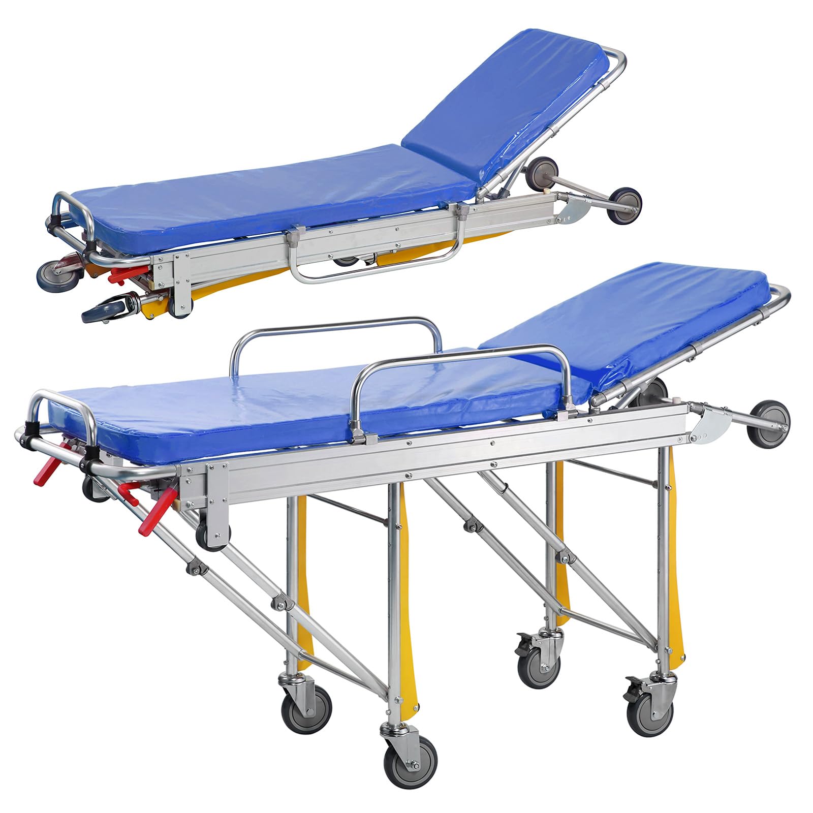 YUPINZHENAI Aluminum Alloy Lightweight Automatic Loading Ambulance Stretcher, Folding Ambulance Gurney Stretcher Bed, Hospital Ambulance Stretcher