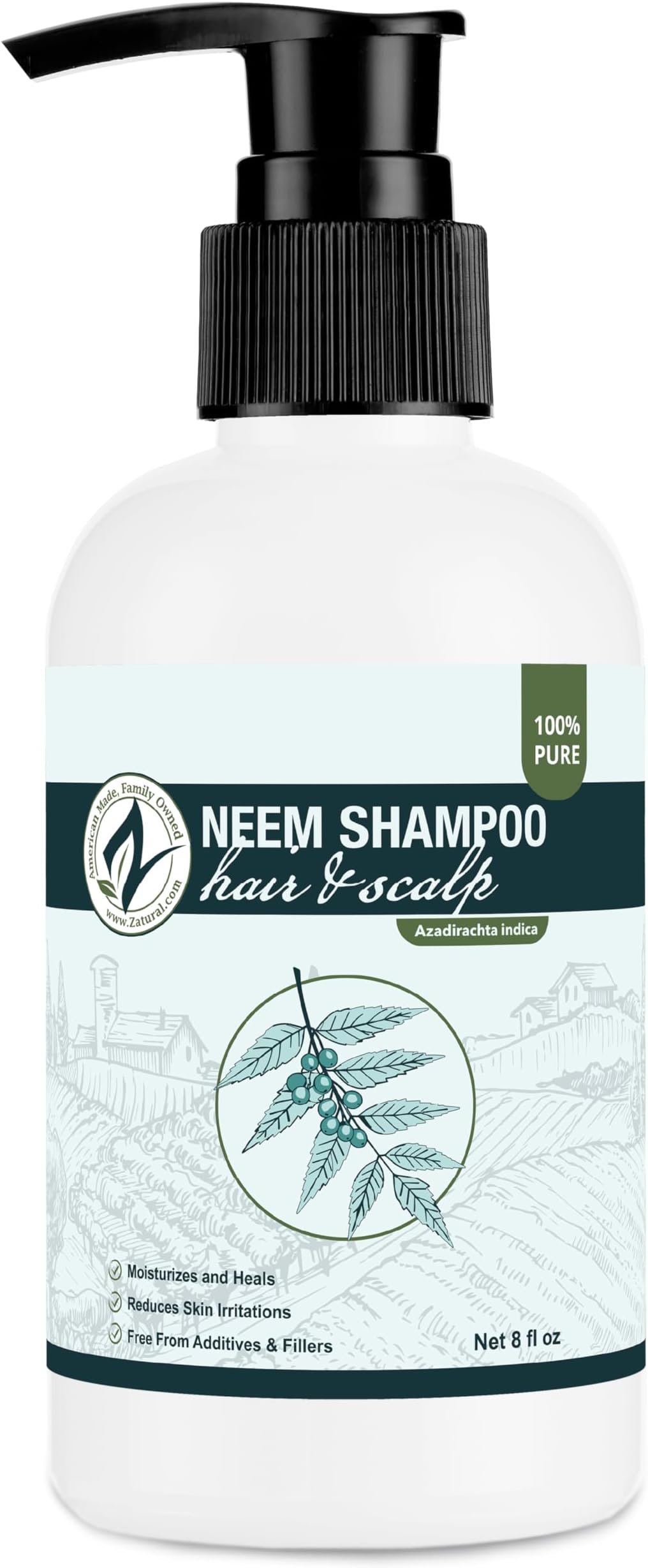 Naked Neem - Neem Shampoo, Natural Soothing Scalp Shampoo (8oz Shampoo)