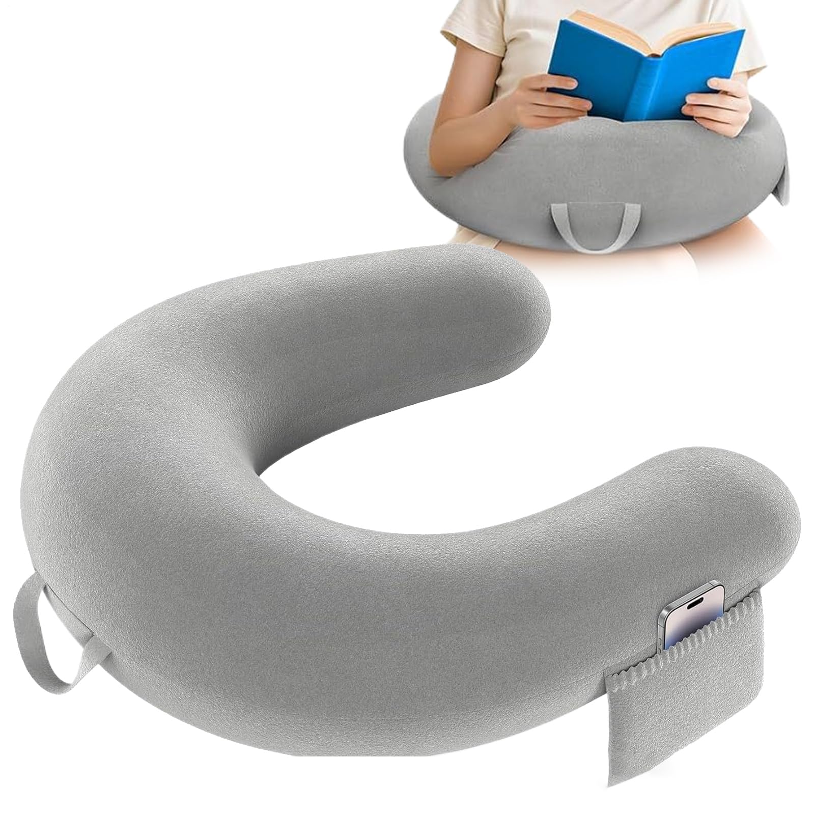 Cuscino Da Grembo Cuscinetto Ergonomico A Forma Di U | Cuscino per Divano e Relax Supporto Braccia Per Bambini E Adulti Riduce Fatica Adatto A Scrivania Divano Lavoro Uncinetto