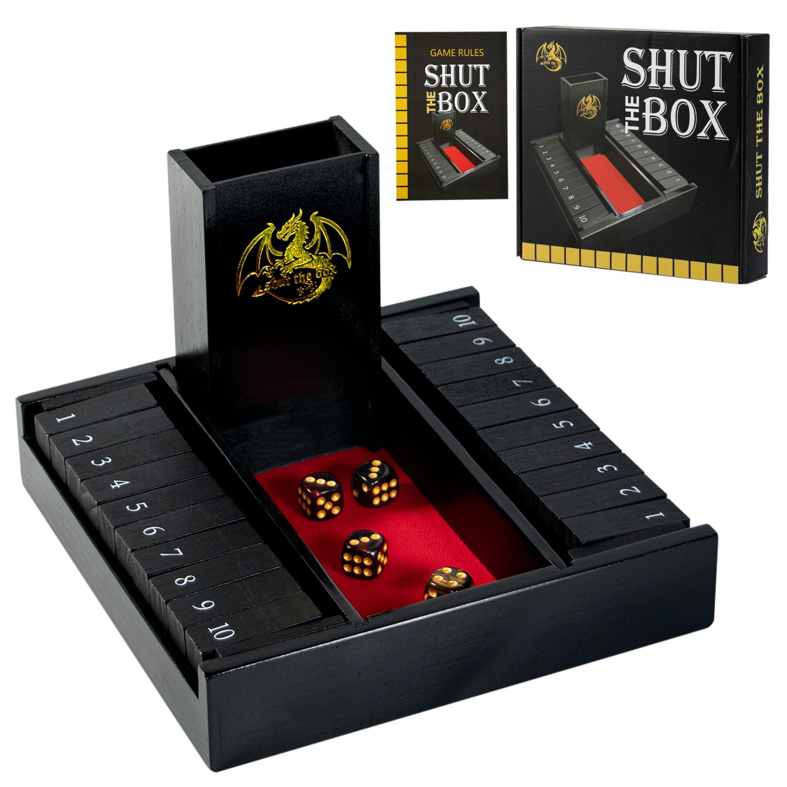 Shut the Box Würfelbrettspiel aus Holz für 2 Spieler