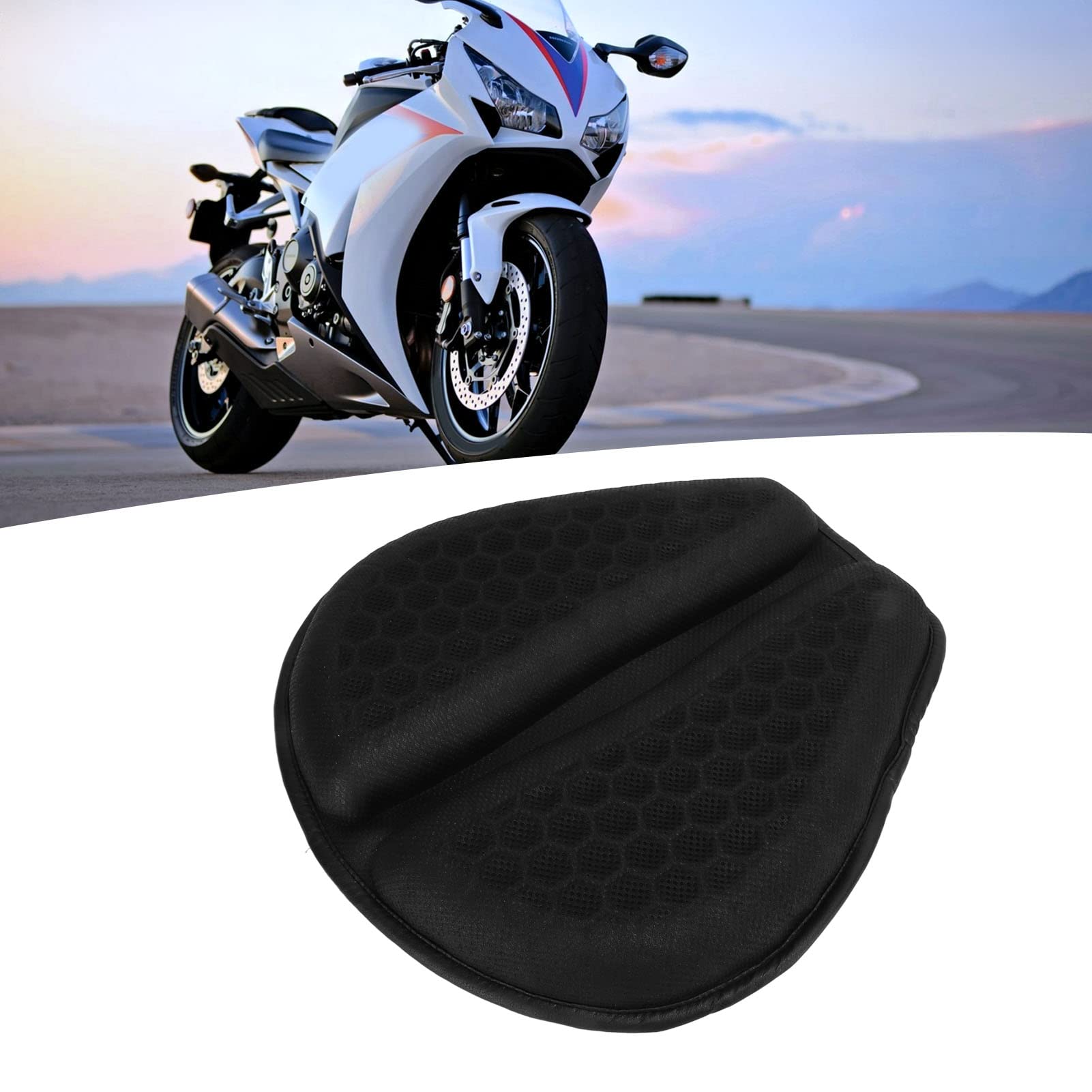 Cuscino traspirante per moto, nero, impermeabile, dissipatore di calore, per lunghi viaggi, per tutte le moto