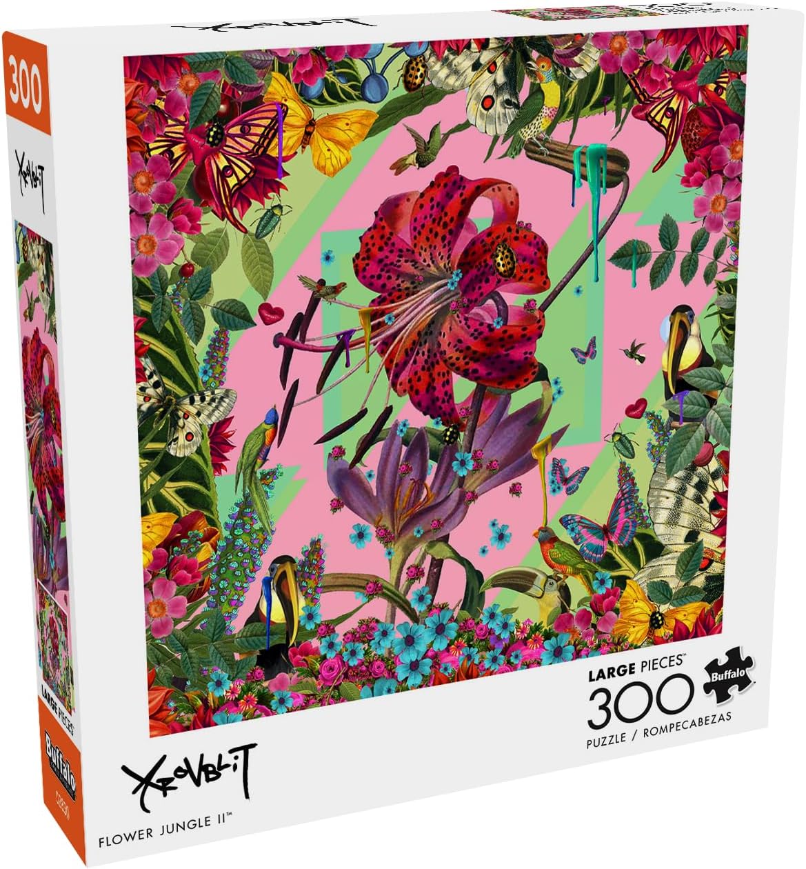 Buffalo Games - Krovblit - Flower Jungle II - Large Piece Jigsaw Puzzle for Families Challenging Puzzle Perfect for Game Nights