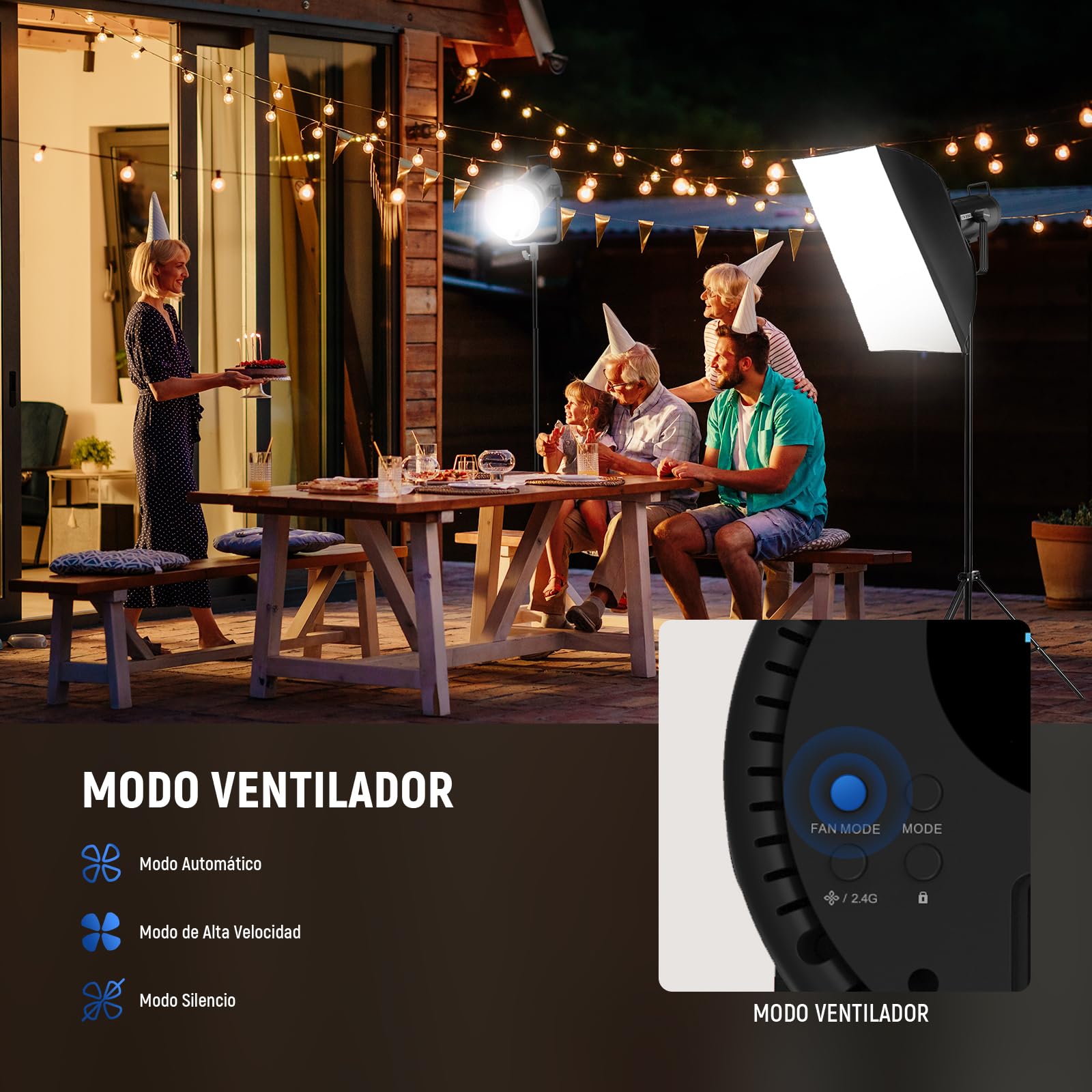 NEEWER CB200C 200W RGB COB LED Luz de Vídeo, App/2.4G Control 360° Todo Color 2500K-7500K 23000lux/m 17 Escena Bowens Mount Iluminación Estudio Fotográfico Foco Lámpara Continua Silenciosa TLCI/CRI97+