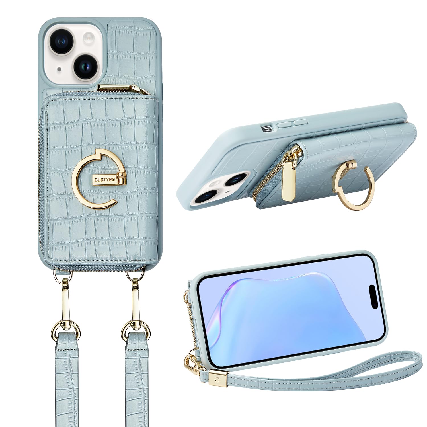 iPhoneアクセサリー CUSTYPE Amazon.com: CUSTYPE for iPhone 15 Case Wallet with Card Holder for