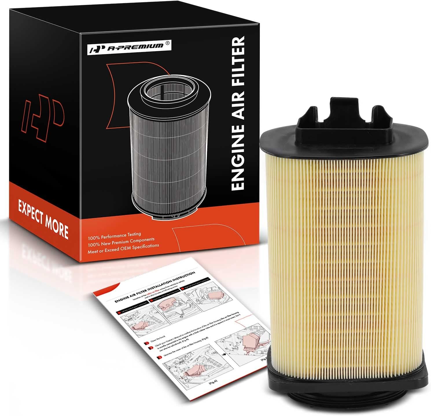 A-Premium Engine Air Filter Compatible with Infinit Q50 2016-2018, Q60 2017-2017 & Mercedes-Benz E200 2014-2021, GLC250 2017-2018, L4 2.0L