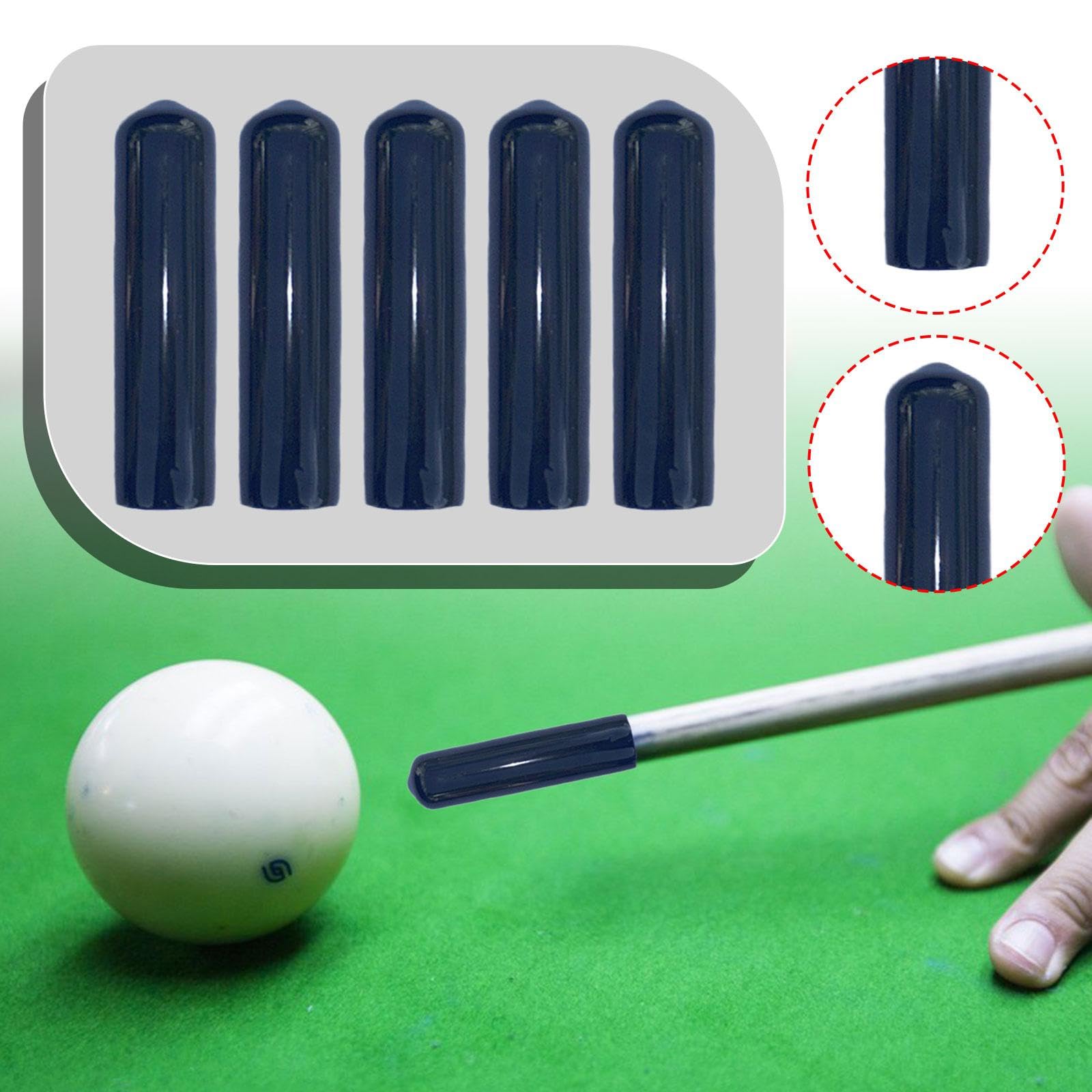 Yiju 5X Pool Cue Tip Covers Billiards Stick Tips Covers Gift for Men Soft Indoor Sports Accessories Protectors Snooker Tip Covers, 9.5mm