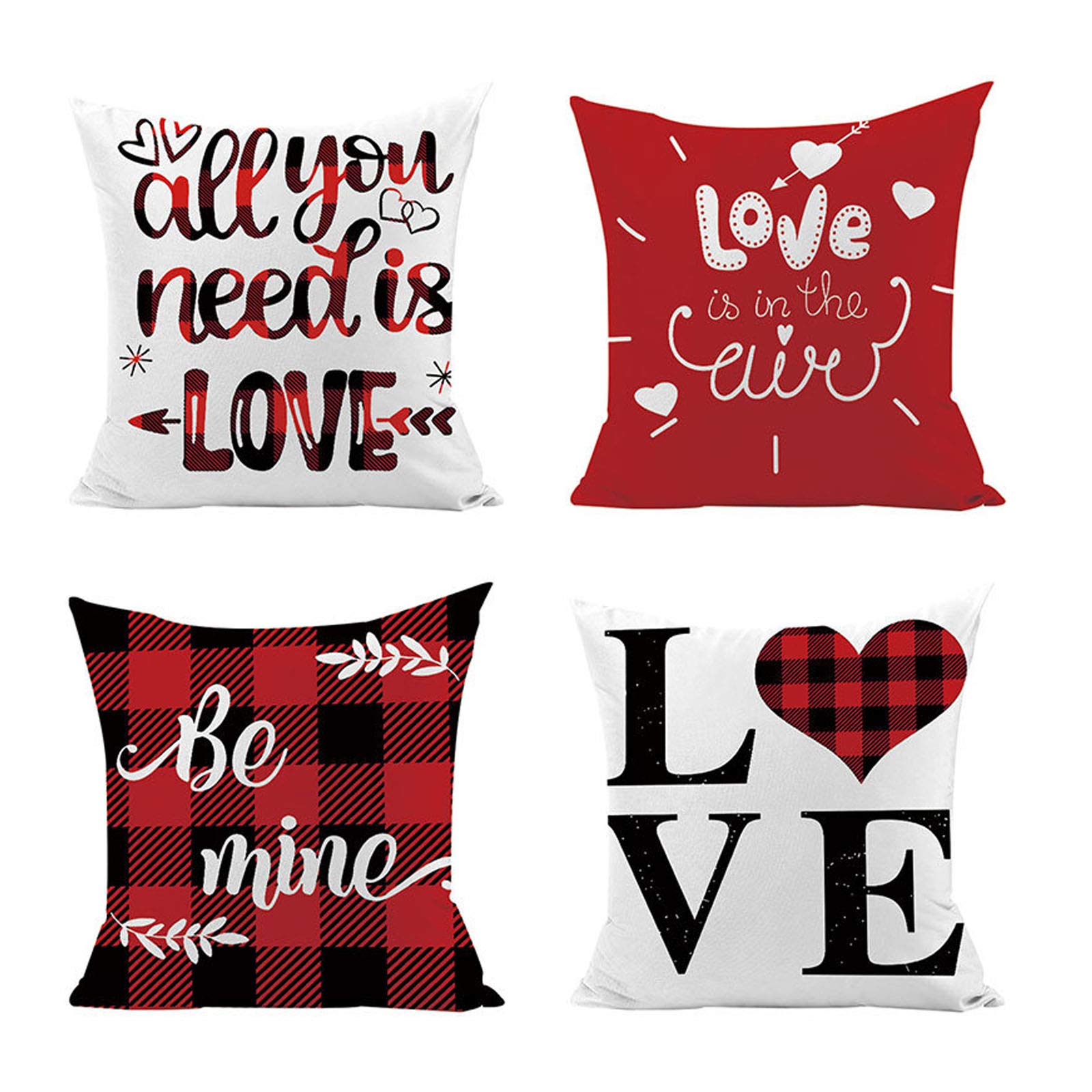 Housse de coussin Saint Valentin 18x18 pouces lot de 4 pour décoration maison