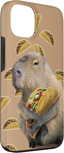 Miniatura 3 de iPhone 13 Capybara Capybaras Comiendo Tacos Tacos, divertido estuche lindo