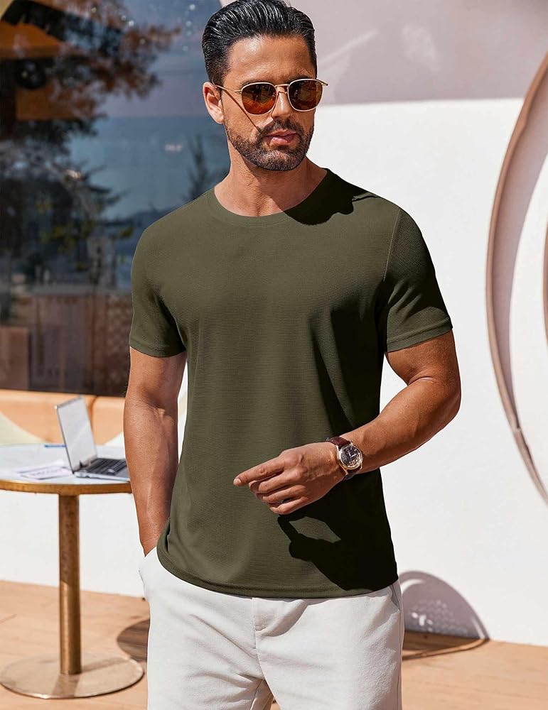 COOFANDY Men's Short Sleeve T-Shirts Crew Neck Casual Summer T
