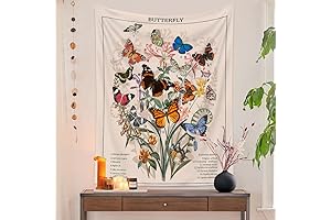 Butterfly and Flower Tapestry: A Symphony of Nature for Your Home