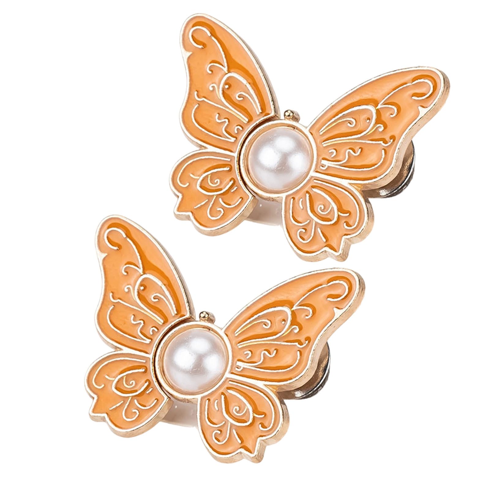 Mubsar 2Pcs Waist Butterfly Clips Reusable No Sew Pants Waist Tightener Buckle Clasp Detachable Butterfly Waist Cinching Button for