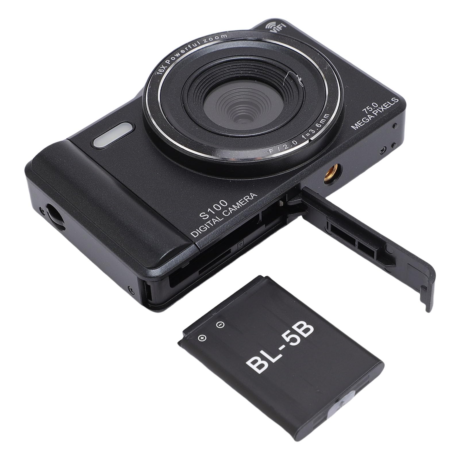 Bewinner Camera Digitale 4K per Fotografia, Fotocamera vlog WiFi 75MP con Touchscreen da 2,8 ", 16x Zoom Digitale, Videocamere AutoFocus per Principianti (64GB)