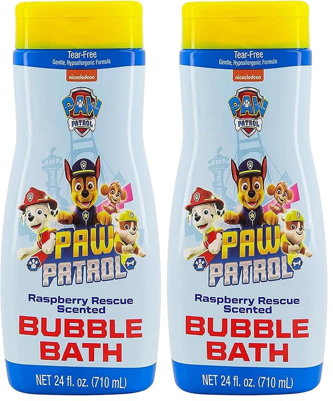 Espuma para banho Paw Patrol Raspberry Rescue com fragrância de framboesa, Pacote com 2