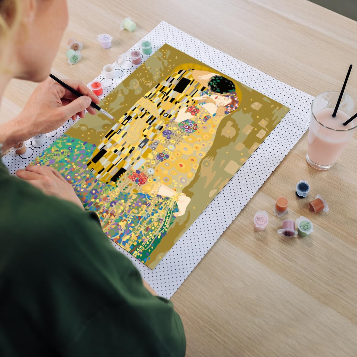 Ravensburger Relax CreArt Klimt: The Kiss Canvas Paint by Numbers Kit | Perfect DIY Art Gift for Adults, Stress Relief, and Creative Hobby