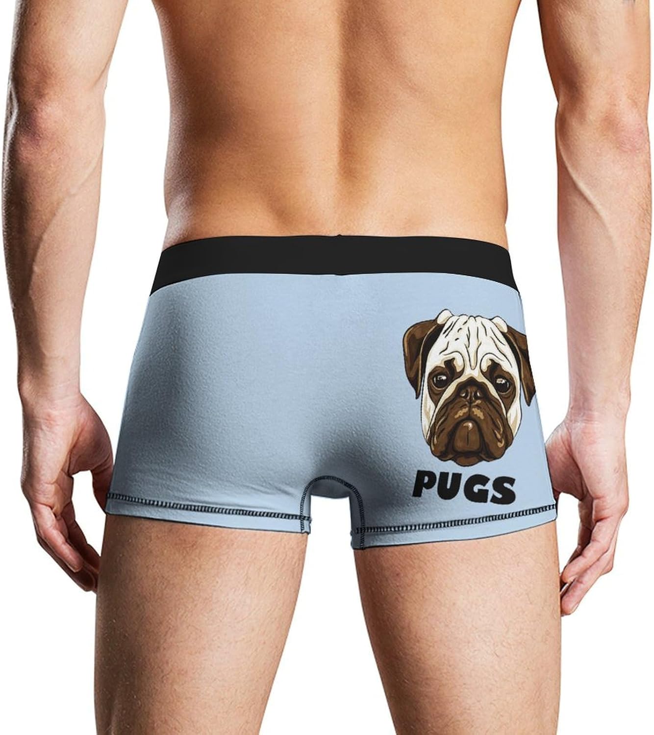 Cute Pugs Men's Boxer Briefs Novelty Underwear Trunks Short Underpants