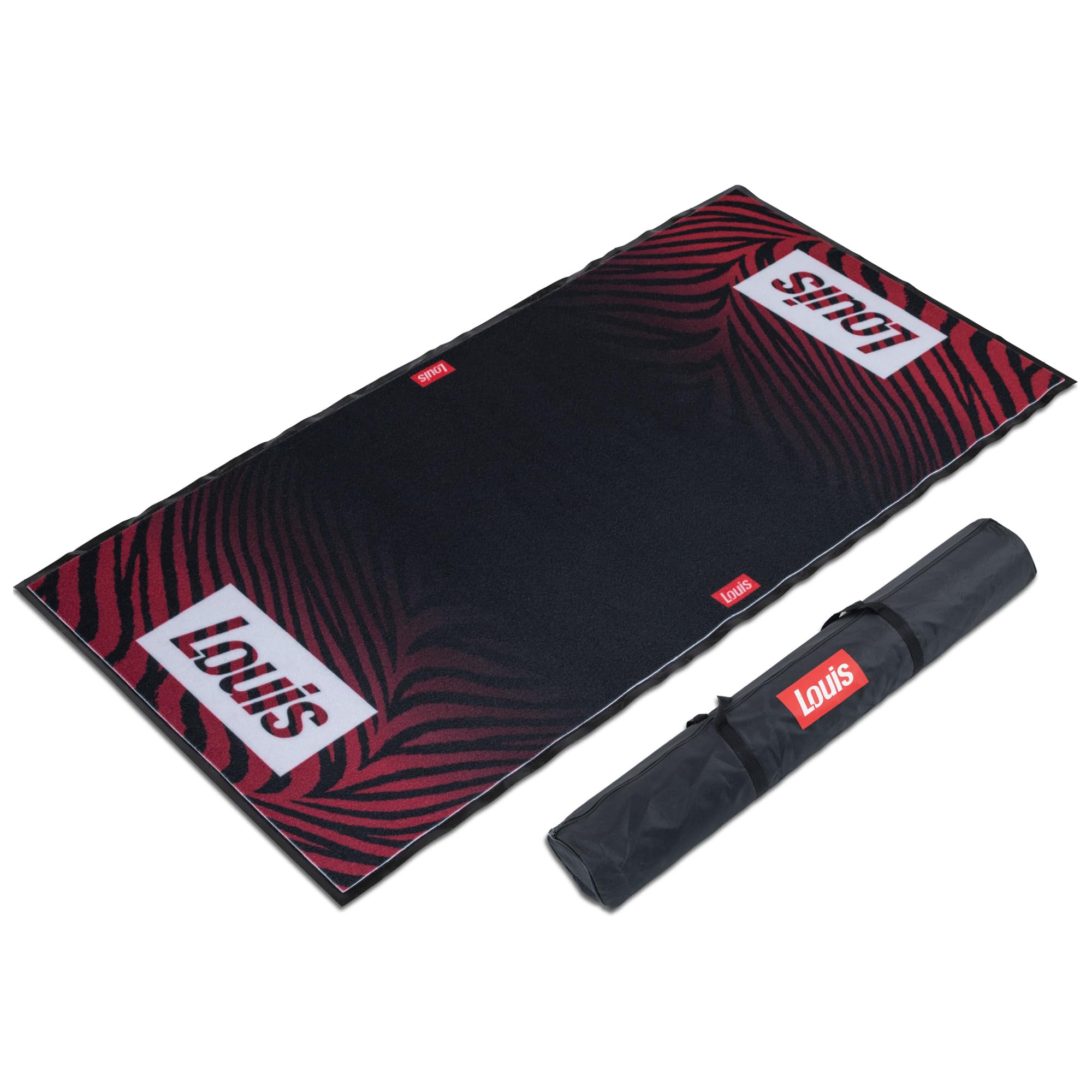 Louis Motorradmatte 100 x 200 cm mit Tasche, Umweltmatte für Motorräder, Garagenmatte für Werkstatt und Fahrerlager, Motorradteppich, Öl- und kraftstoffbeständig, FIM-konform