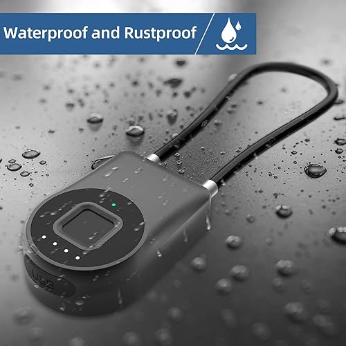 Miniatura 6 de Eseesmart - Candado de cable de huellas dactilares, grillete largo con control de aplicación, cerradura de gabinete, cerradura de equipaje, candado