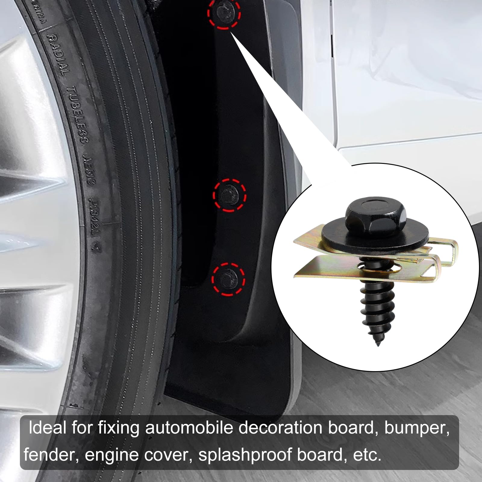 60 Clip Di Fissaggio A U Per Auto - Con Viti Autofilettanti, Per Parafanghi E Decorazioni Interne - Foto 12