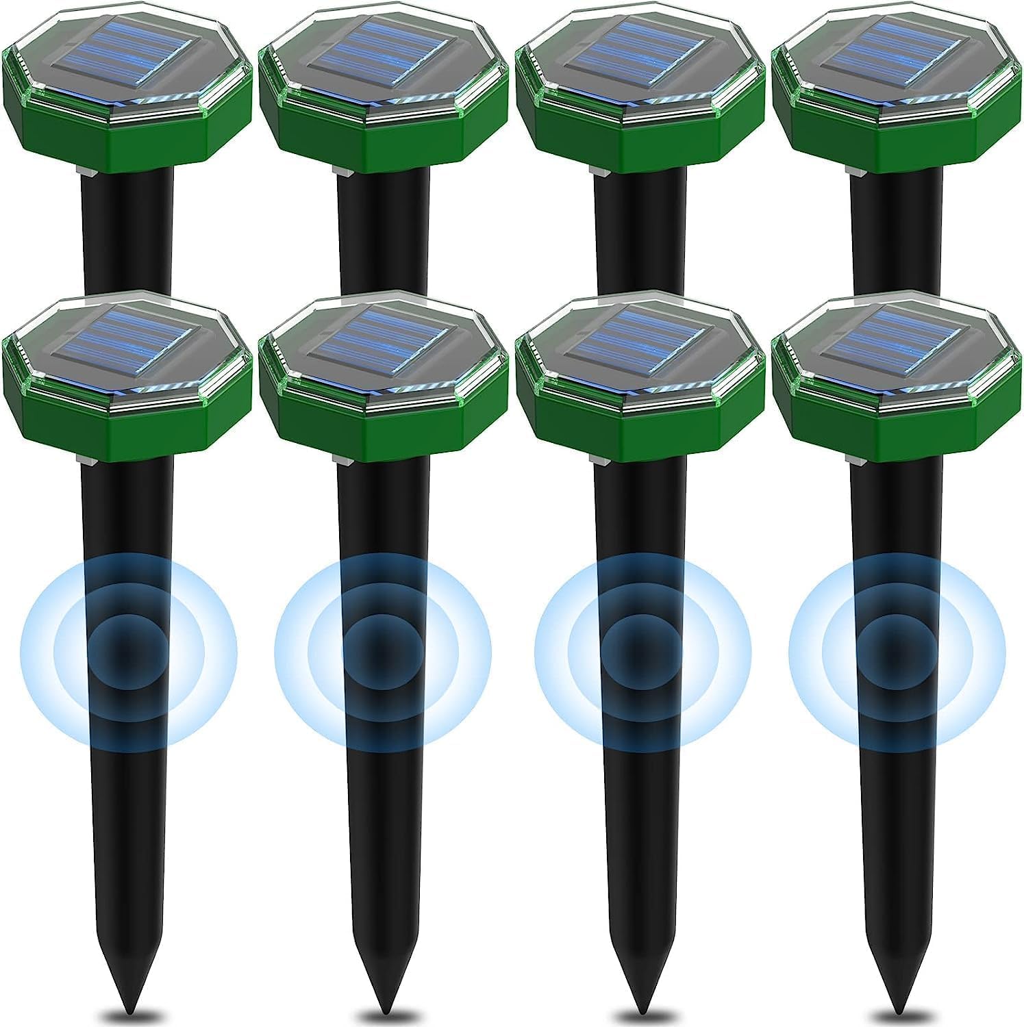 Ahuyentador de Topos Solar 8 Piezas, Anti Topos según la Norma IP65 y Aptos para su Uso en Exteriores para ahuyentar Topos