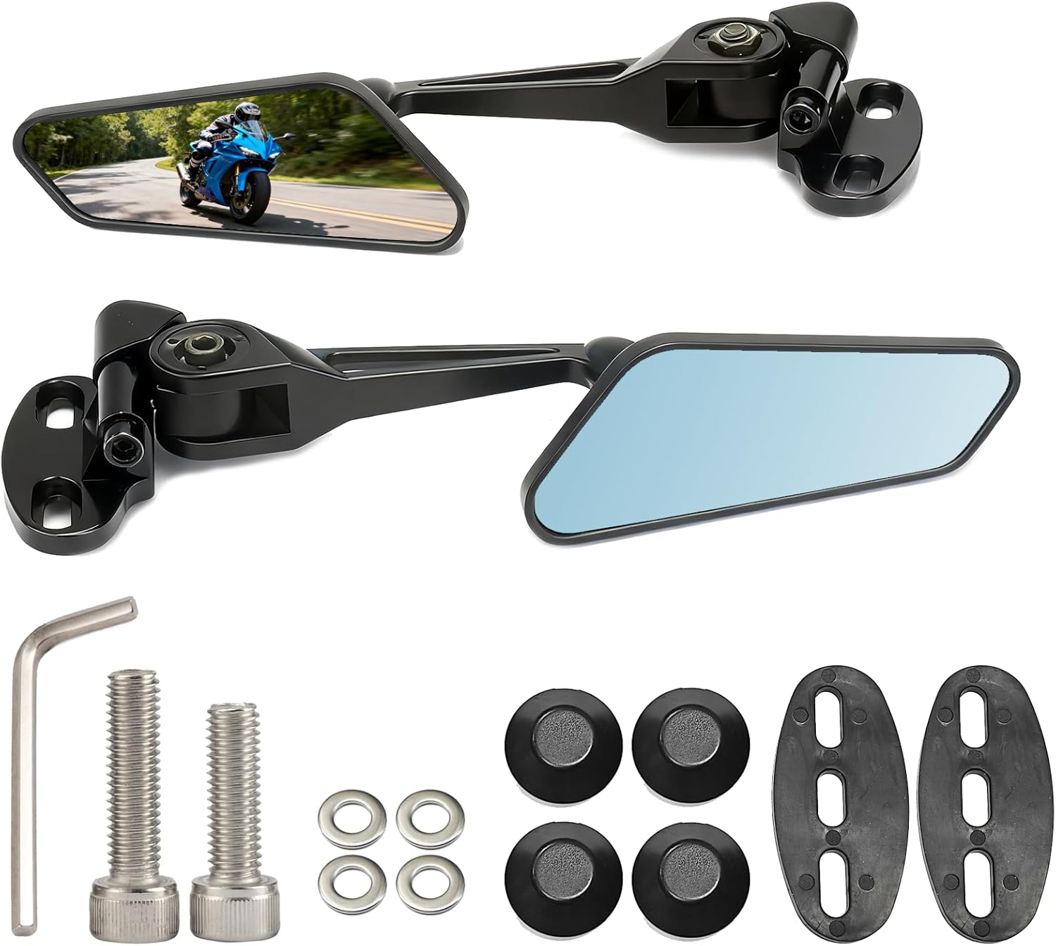 Motorcycle Mirrors Wing Adjustable Rearview Mirror for Suzuki GSXR 600 750 1000 Yamaha YZF R1 R3 R6 R15 R25 R125 Fairing Modified Foldable Side Mirrors