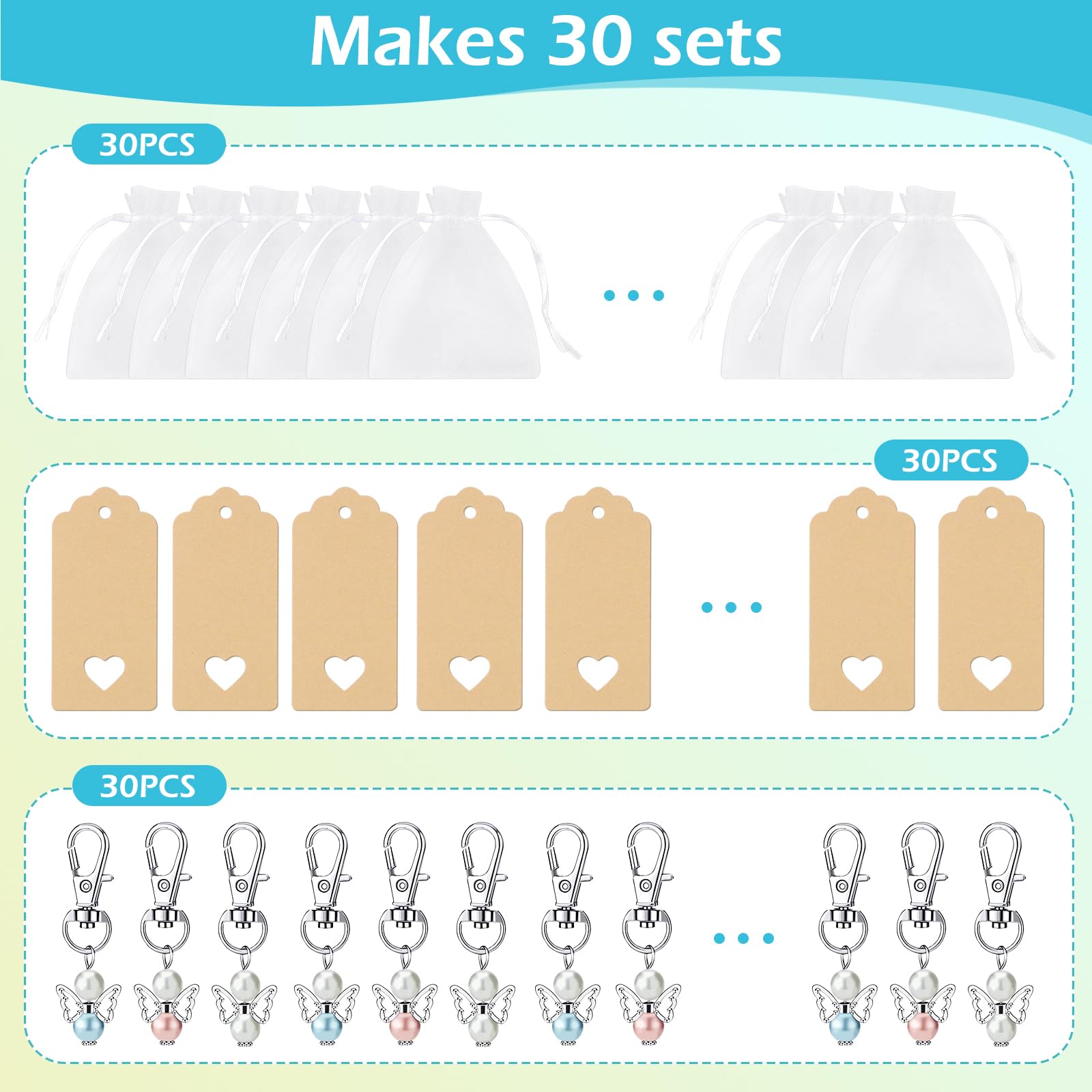 Ahaimy 24 stuks beschermengel-hangers, gastgeschenken, doop Ahaimy 24 stuks beschermengel-hangers, gastgeschenken, doop