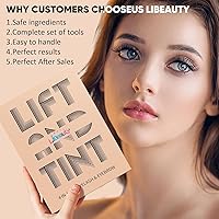 Vista 7 de Libeauty Kit de elevación de pestañas y color para cejas con color negro, permanente de elevación rápida y coloración voluminosa con herramientas