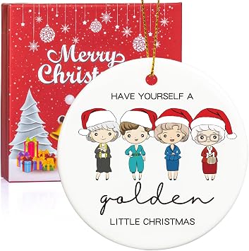Golden Girls Ceramic Ornament Merchandise Fans Gift, Unique Heartfelt Christmas Tree Keepsake, Presents for White Elephant/Party/Holiday, Friendship Inspired Gift for Friends/Sisters/Women 02